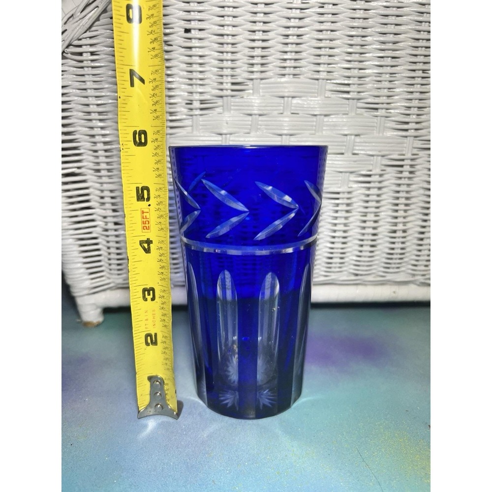 Imperial Estate Crystal 5+1/4" Cobalt Cut to Clear Water Glass